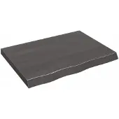 vidaXL Dessus de table marron foncé bois chêne massif traité
