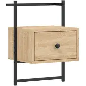 vidaXL Table de chevet murale chêne sonoma 35x30x51 cm