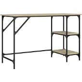 vidaXL Bureau Chêne Sonoma 120x50x75 cm Métal Bois composite