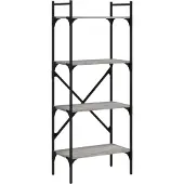 vidaXL Bibliothèque à 4 niveaux sonoma gris 56x31,5x138,5 cm