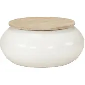 vidaXL Table basse blanche 51x51x27 cm en bois massif de manguier