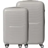 Relaxdays Ensemble de valises , 2 pièces, 4 roulettes, coque rigide, 2 tailles, poignée télescopique, serrure à combinaison TSA, valises de voyage, beige