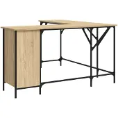 vidaXL Bureau Chêne Sonoma 141x141x75 cm Bois composite