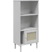 vidaXL Bibliothèque SENJA aspect de rotin blanc bois massif de pin