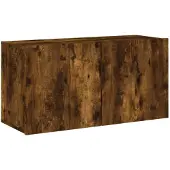 vidaXL Armoire TV murale en chêne fumé 80x30x41 cm