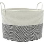 vidaXL Panier de rangement gris et blanc Ø51x33 cm coton
