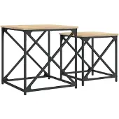 vidaXL Tables gigognes 2 pcs. chêne Sonoma bois composite