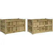 vidaXL Jardinières 2 pcs bois de pin imprégné