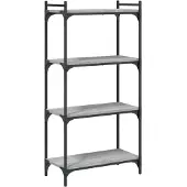 vidaXL Bibliothèque à 4 niveaux sonoma gris 60x30x120 cm