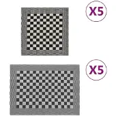 vidaXL Ensemble de serviettes 10 pcs noir et blanc coton