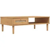 vidaXL Table basse SENJA aspect rotin brun 100x55x33 cm bois de pin