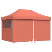 vidaXL Tente de réception pliante Pop-Up avec 4 panneaux latéraux rouge terracotta
