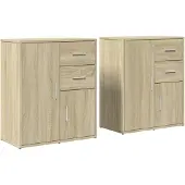 vidaXL Sideboards 2 pcs. chêne Sonoma 60x31x70 cm bois composite