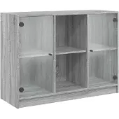 vidaXL Sideboard Gris Sonoma 102x37x75,5 cm Matériau dérivé du bois