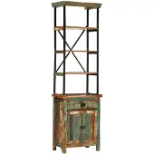 vidaXL Highboard 55x30x180 cm Vieux bois massif