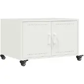 vidaXL Table basse blanche 68x50x43,5 cm acier