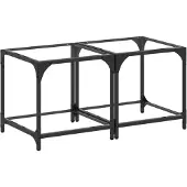 vidaXL Tables basses avec plateau en verre 2 pcs. Transparent 40x40x40 cm Acier