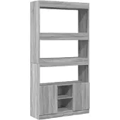 vidaXL Buffet haut sonoma gris 92x33x180 cm bois d'ingénierie