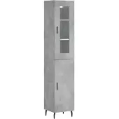 vidaXL Highboard gris béton 34,5x34x180 cm Bois composite