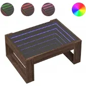 vidaXL Table basse avec Infinity-LED brun imitation chêne 70x53x30 cm