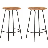 vidaXL Tabouret de bar 2 pcs. Bois massif acacia
