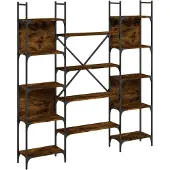 vidaXL Bibliothèque chêne fumé 155,5x24x166,5 cm bois d'ingénierie