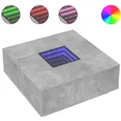 vidaXL Table basse avec LED infini gris béton 100x100x40 cm