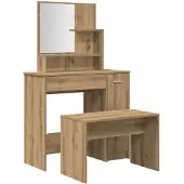 vidaXL Ensemble de coiffeuse Artisan-Chêne Bois composite