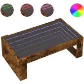 vidaXL Table basse avec Infinity-LED chêne fumé 90x53x30 cm