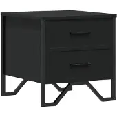 vidaXL Table de chevet noir 40x41x40 cm bois d’ingénierie