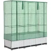 vidaXL Lit surélevé avec serre aspect rotin 120x40x138 cm