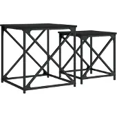 vidaXL Tables gigognes 2 pcs. noir bois composite
