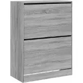 vidaXL Armoire à chaussures 2 tiroirs rabattables sonoma gris