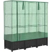 vidaXL Lit surélevé avec serre aspect rotin 120x40x138 cm