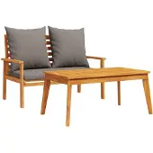vidaXL Ensemble canapé de jardin avec coussins en bois massif d'acacia