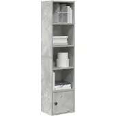 vidaXL Bibliothèque gris béton 31x24x127 cm bois d'ingénierie