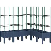 vidaXL Jardinière avec treillis bleu gris 160x120x142,5 cm PP