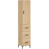 vidaXL Highboard chêne Sonoma 34,5x34x180 cm Matériau dérivé du bois