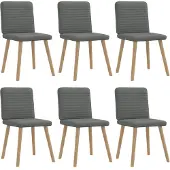 vidaXL Chaises de salle à manger 6 pcs. Tissu gris foncé