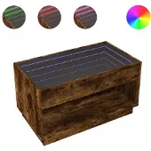 vidaXL Table basse avec Infinity-LED chêne fumé 90x50x50 cm