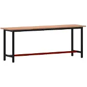 vidaXL Etabli 220x55x81,5 cm bois massif hêtre et métal
