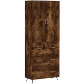 vidaXL Highboard chêne fumé 69,5x34x180 cm bois composite