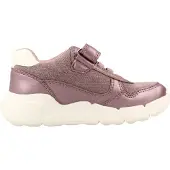 Geox Baskets à scratch Flextyper bébé fille - Rose foncé/Silver