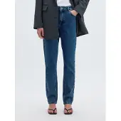Selected Taille Mi-haute Jean Coupe Slim Fuselée Femme Bleu 26