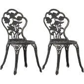 vidaXL Chaises de bistrot 2 pcs. Bronze fonte d'aluminium
