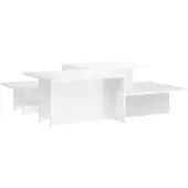 vidaXL Tables basses 2 pcs. Blanc brillant Matériau dérivé du bois