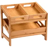 Kesper Etagère de cuisine avec 3 compartiments amovibles, 39,5 x 26 x 35,5 cm, bambou 58851
