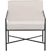 Venture Home Rakel Boom Fauteuil tissu Teddy, blanc cassé.