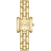 BOSS Montre dorée carrée violette avec bracelet au design sculptural
