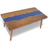 vidaXL Table basse en résine de teck 100x50x40 cm